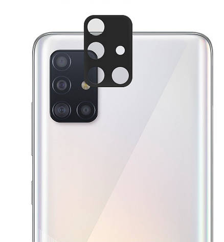 Захисне скло на камеру 3D для Samsung A51 Black, фото 1