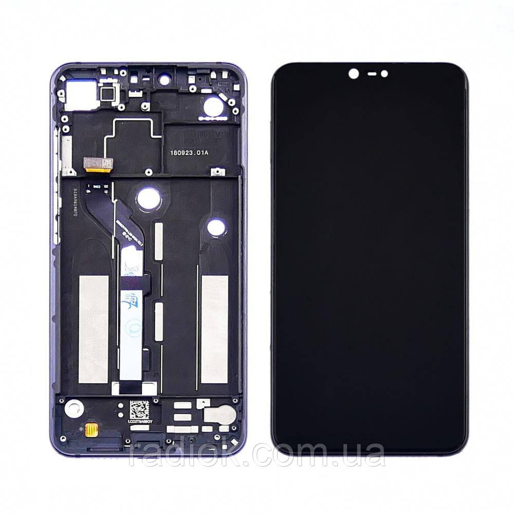 Дисплей для Xiaomi Mi 8 Lite з чорним тачскрином і корпусною рамкою