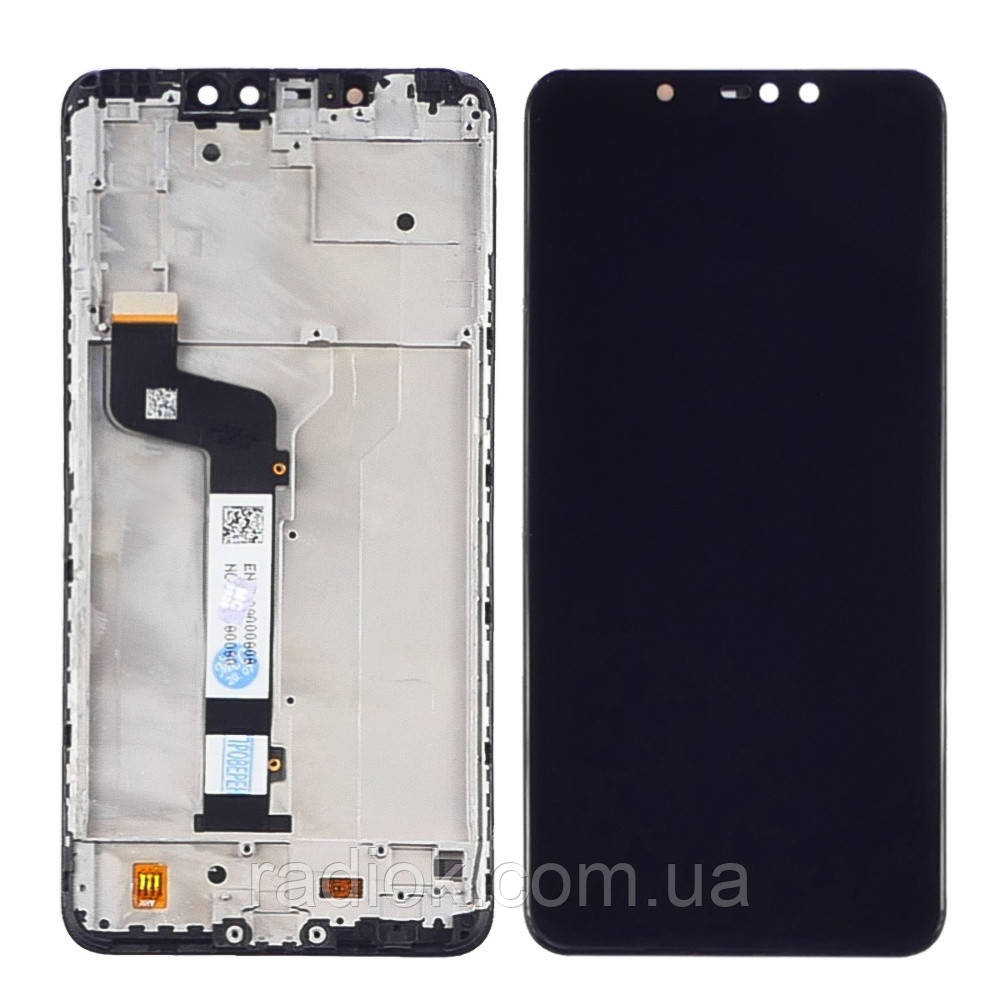 Дисплей для Xiaomi Redmi Note 6 Pro з чорним тачскрином і корпусною рамкою