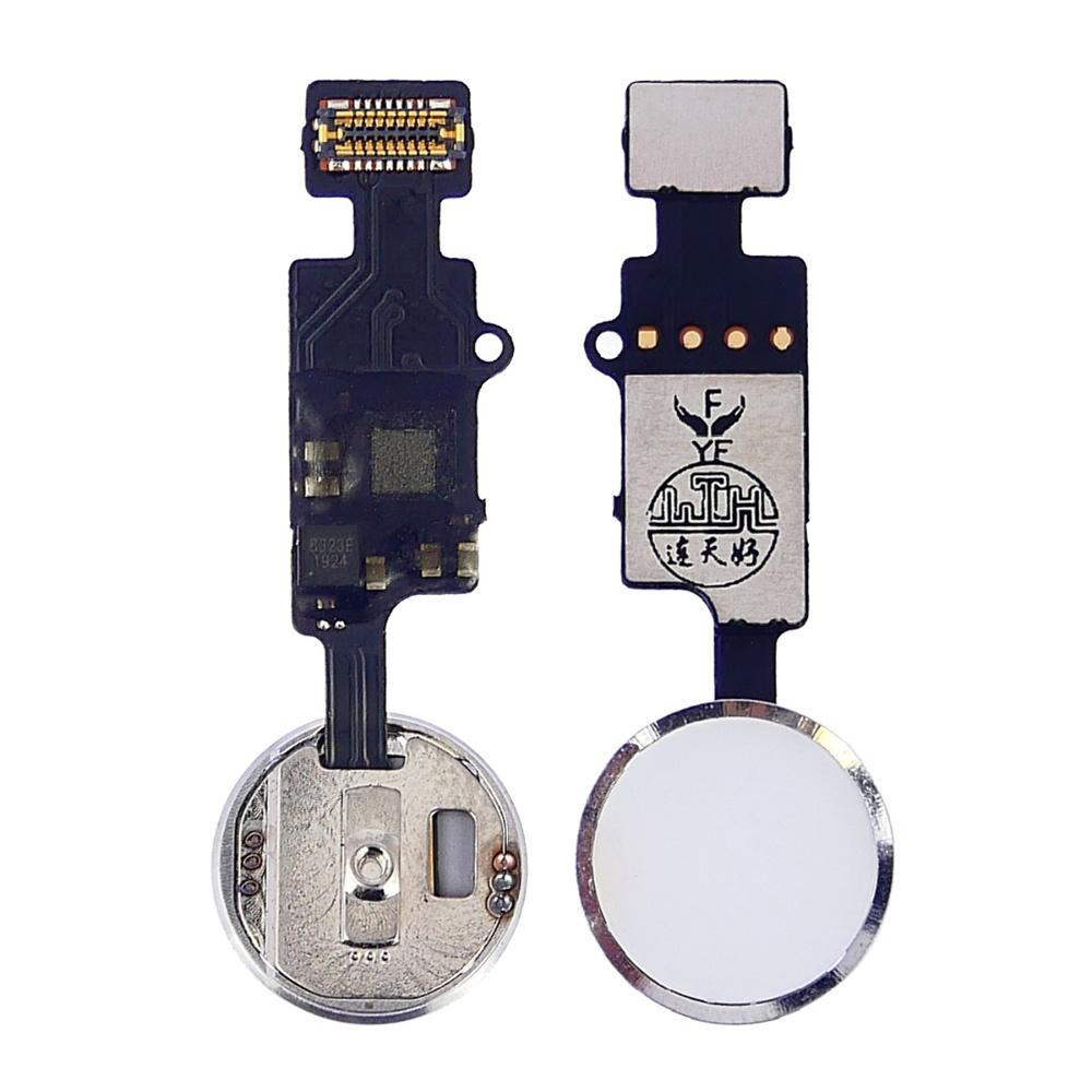 Шлейф для Apple iPhone 7/ 7 Plus/ 8/ 8 Plus кнопки HOME, сенсорна, без Touch ID, біло-сріблястий,, фото 1