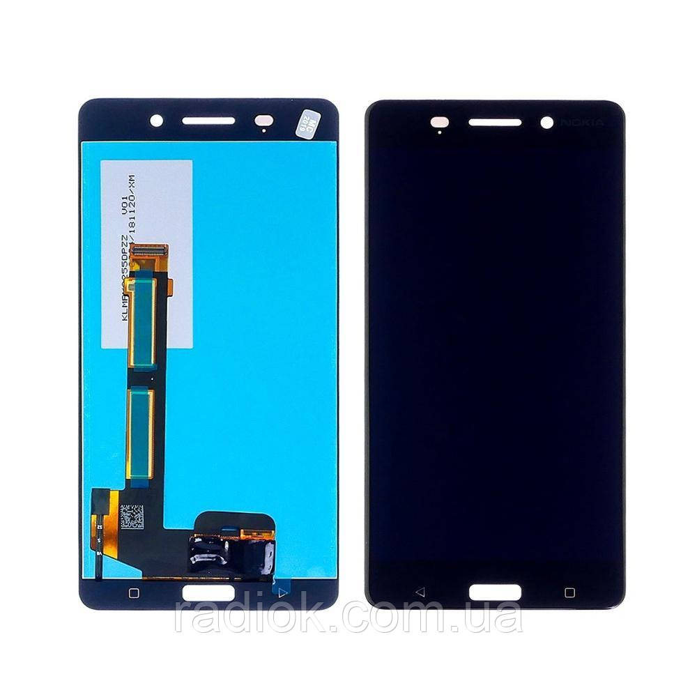 Дисплей для Nokia 6 з чорним тачскрином, фото 1