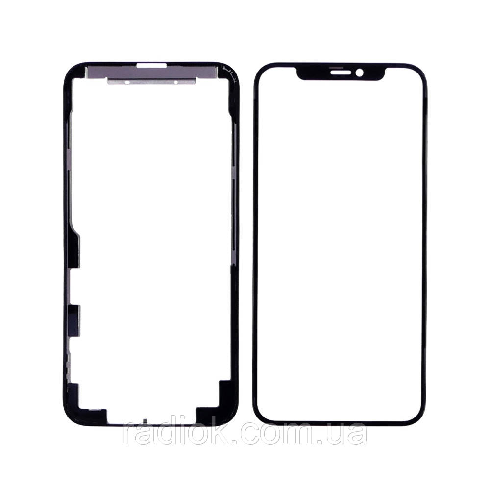 Скло тачскрину для Apple iPhone 11 Pro чорне з рамкою й OCA плівкою HC, фото 1