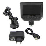 Цифровий мікроскоп з монітором 4.3" G600 (запис відео і фото на microSD (16gb class 10), фокус 20-120 мм,, фото 4