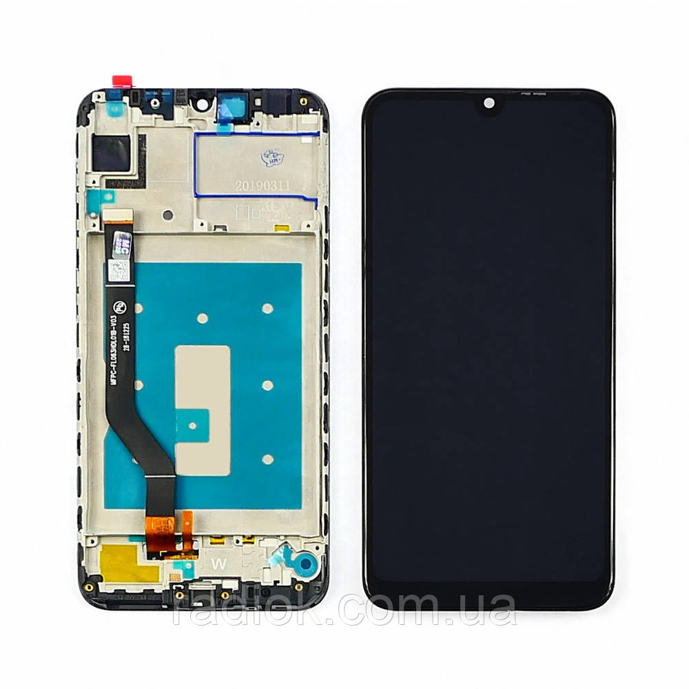 Дисплей для Huawei Y7 2019 (4/64 GB) з чорним тачскрином і корпусною рамкою