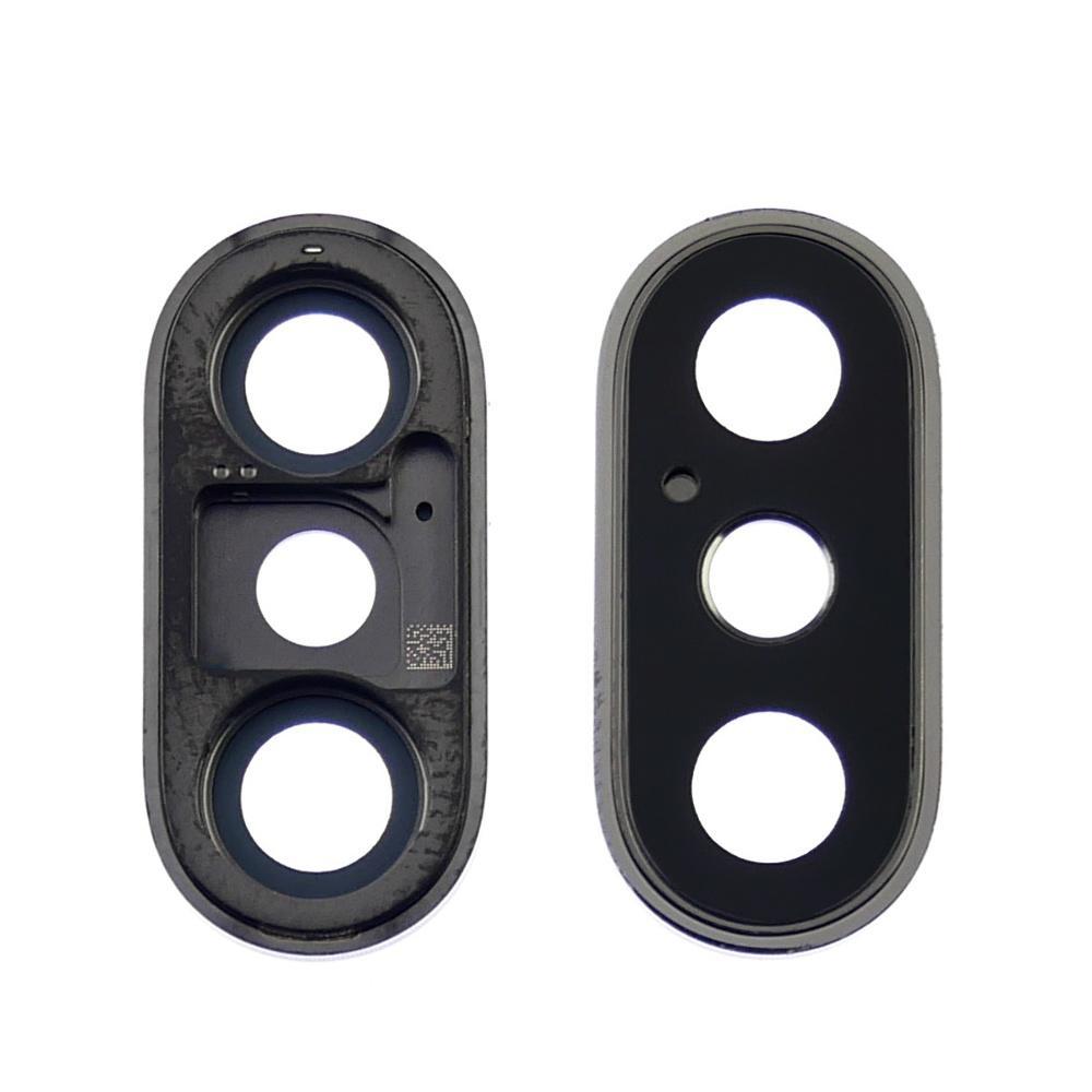 Скло камери для Apple iPhone XS/XS Max з сірої рамкою, фото 1