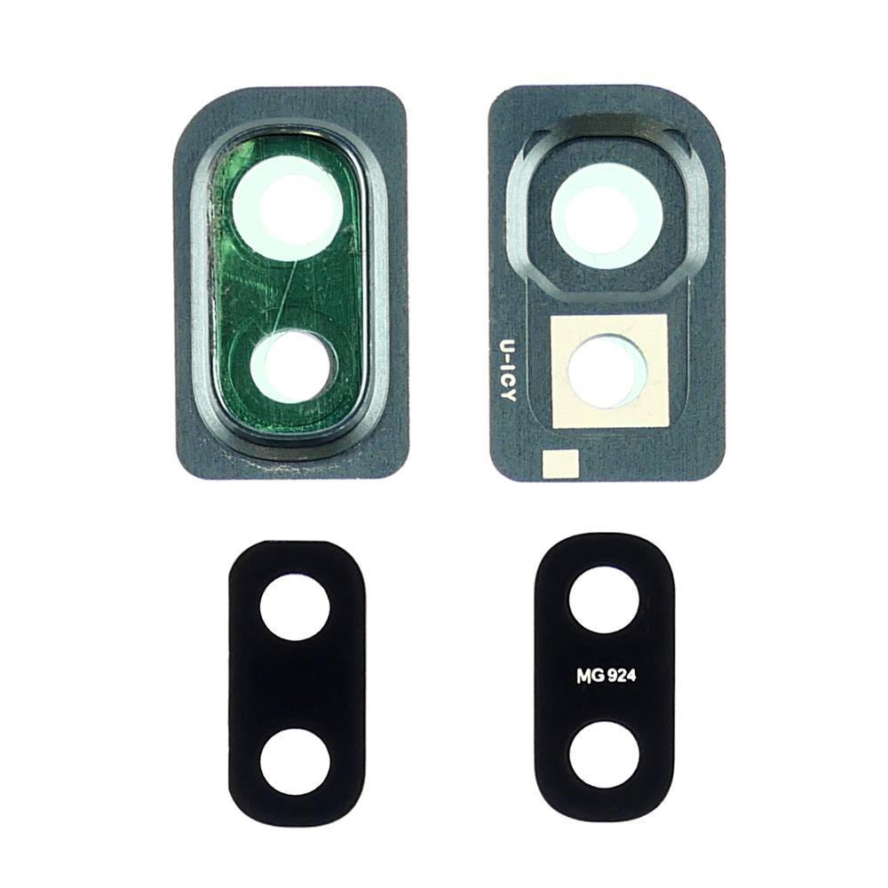 Скло камери для Samsung A105 Galaxy A10 (2019) із синьою рамкою, фото 1