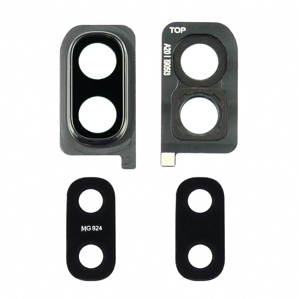 Скло камери для Samsung A205 Galaxy A20 (2019) з чорною рамкою, фото 1