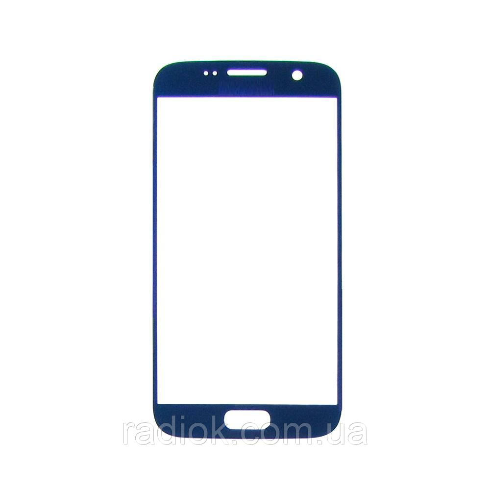 Скло тачскрину для Samsung G930 Galaxy S7 синє з олеофобним покриттям, загартоване, фото 1