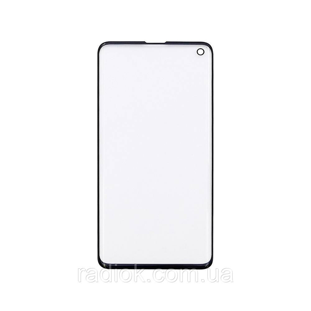 Скло тачскрину для Samsung G973 Galaxy S10 чорне з олеофобним покриттям, загартоване HC, фото 1
