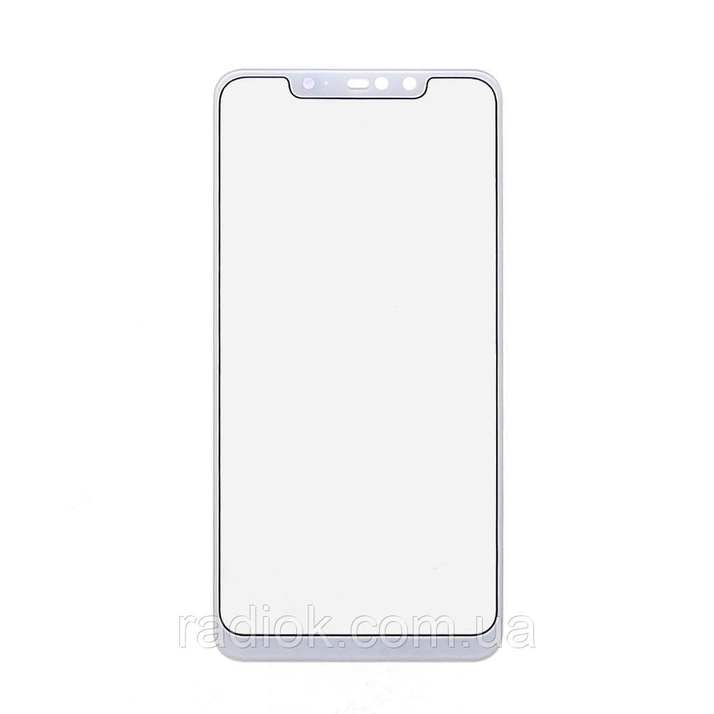 Скло тачскрину для Xiaomi Redmi Note 6 Pro біле з олеофобним покриттям, загартоване, фото 1
