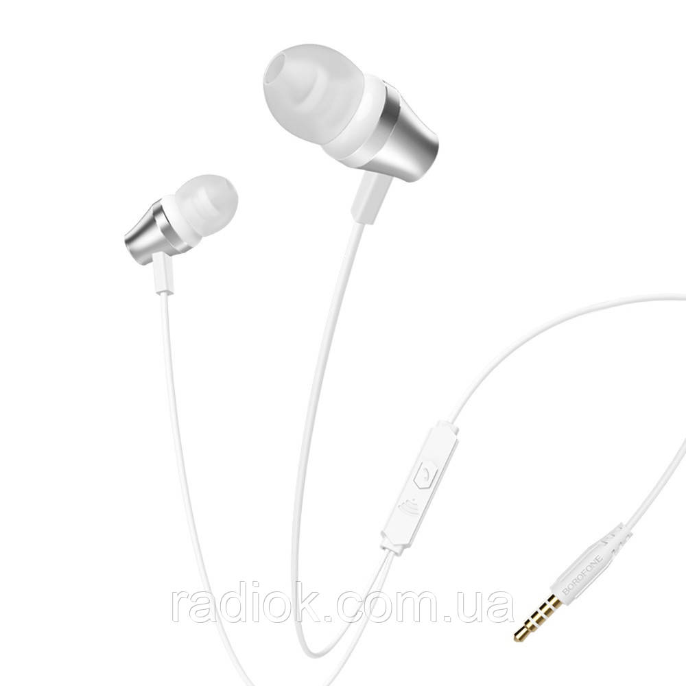 Навушники вакуумні Borofone BM38 Jack 3.5 silver, фото 1