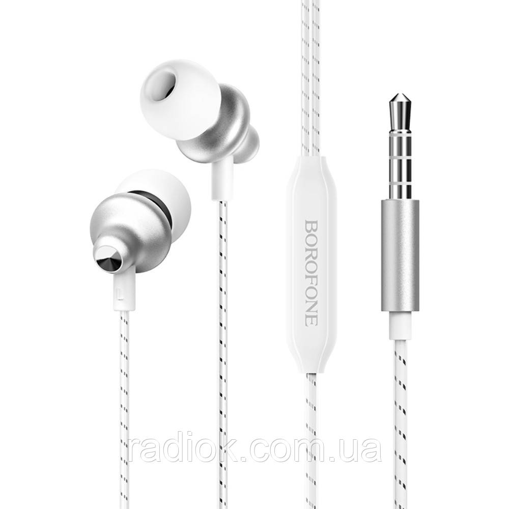 Навушники вакуумні Borofone BM42 Jack 3.5 white, фото 1