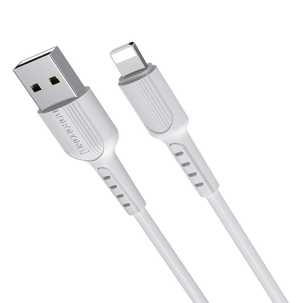 Кабель Borofone BX16 USB to Lightning 1m white, фото 1