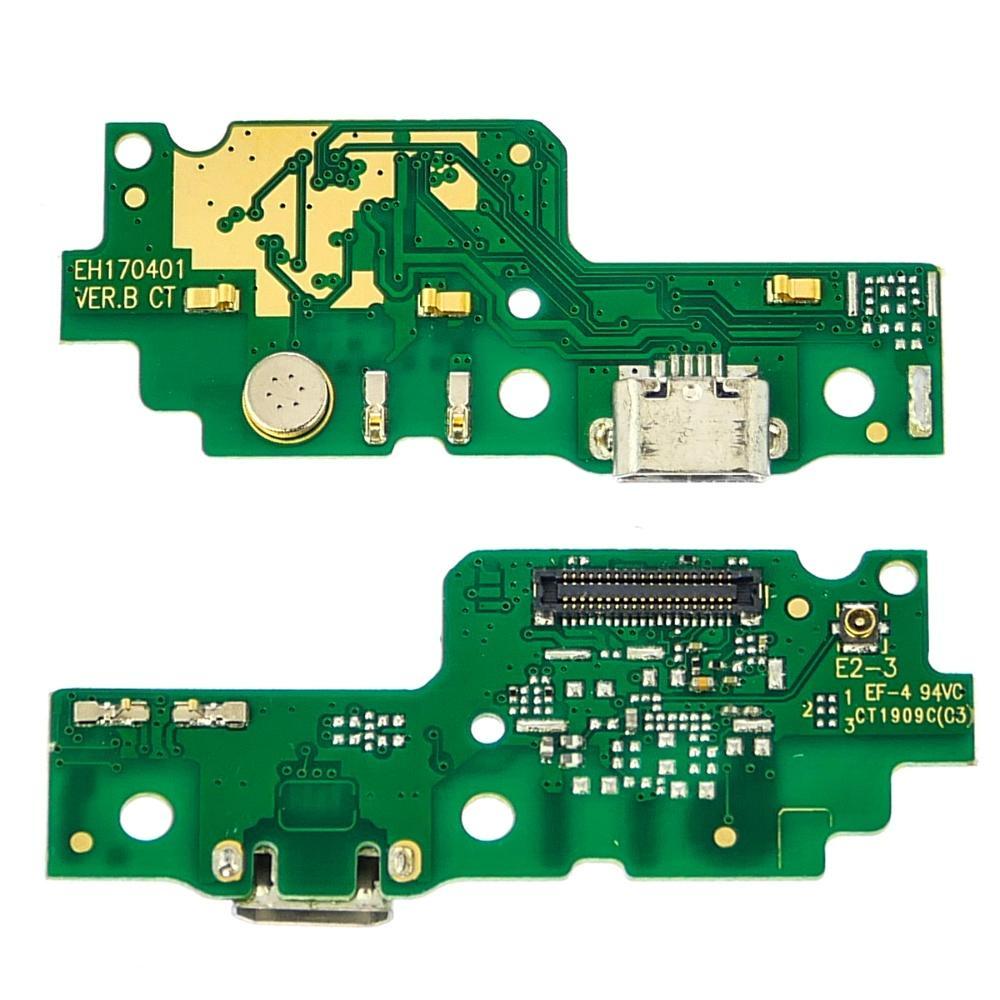 Роз'єм заряджання для Huawei Y6 II (CAM-L21) на платі з мікрофоном і компонентами, фото 1