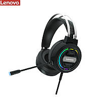 Навушники накладні ігрові Lenovo H401 3.5MM+USB чорні