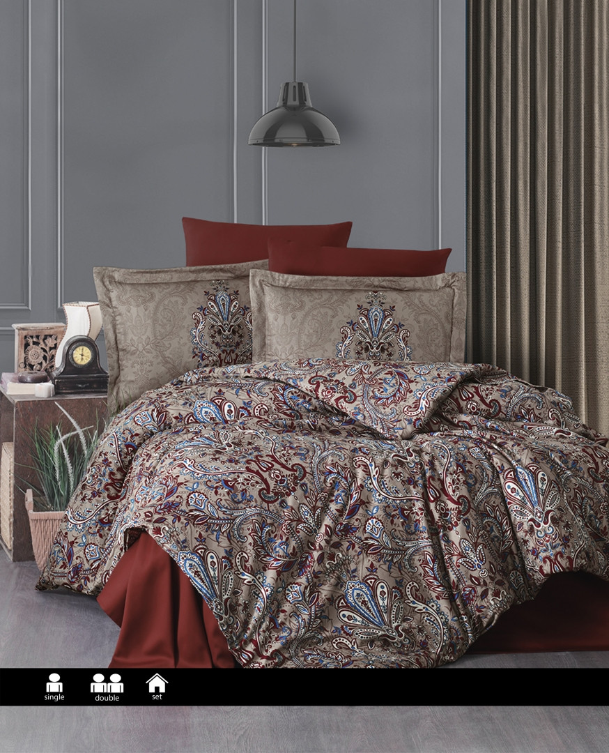Полуторное Турецкое Постельное Белье First Choice Cotton Satin Aleron ...