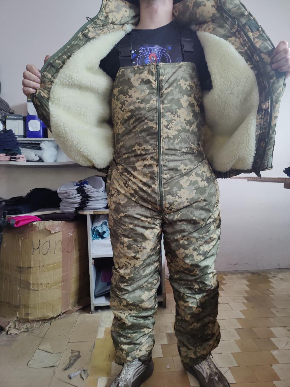 Теплый зимний костюм пиксель куртка и полукомбинезон - фото 8 - id-p1693375570