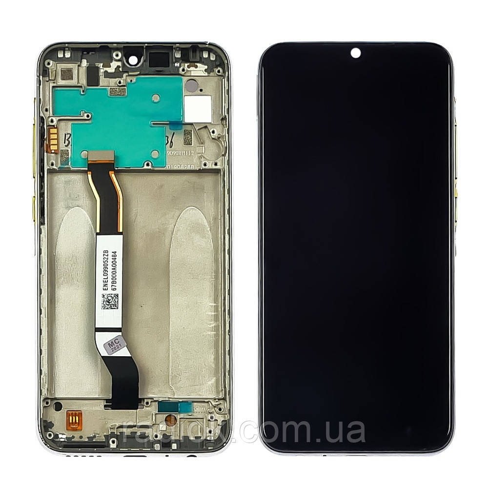 Дисплей для Xiaomi Redmi Note 8 з чорним тачскрином і сріблястою корпусною рамкою