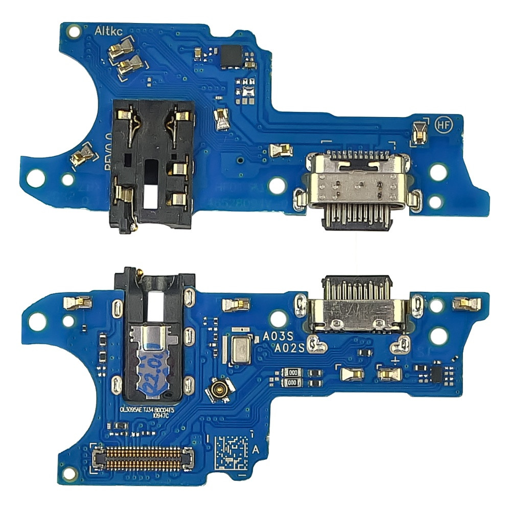 Роз'єм заряджання для Samsung A025 Galaxy A02s на платі з мікрофоном і компонентами, фото 1
