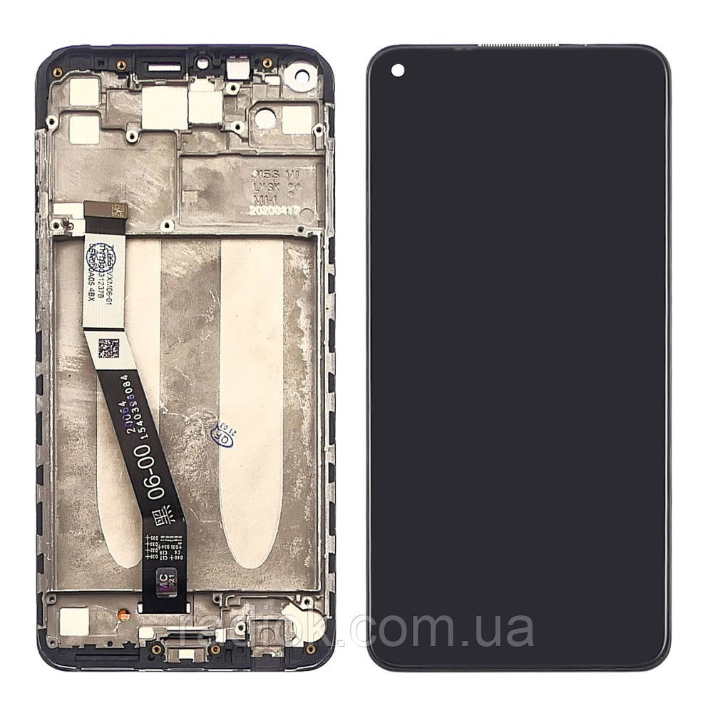Дисплей для Xiaomi Redmi Note 9 з чорним тачскрином і корпусною рамкою