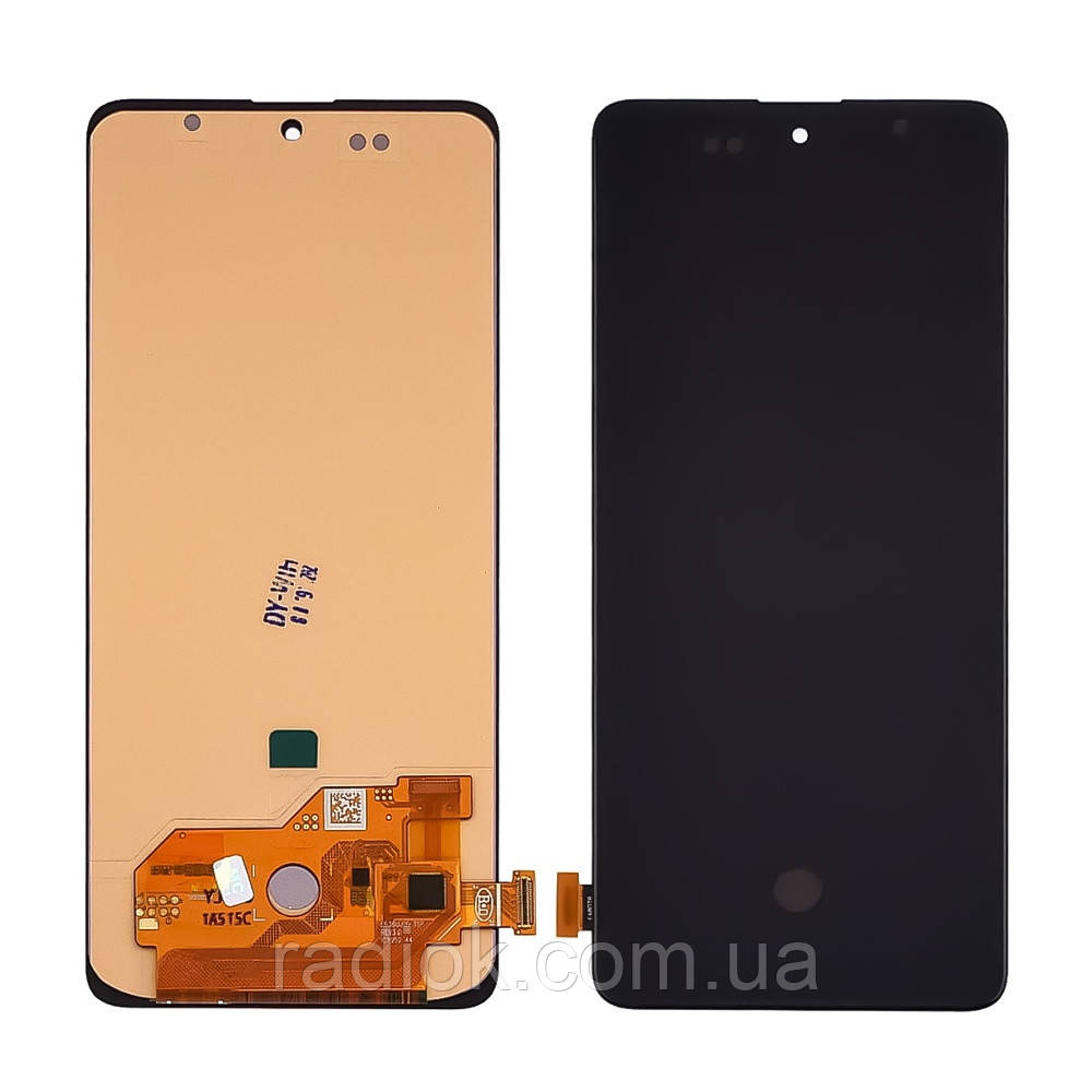 Дисплей для Samsung A515 Galaxy A51 (2020) з чорним тачскрином (з широким обідком) OLED