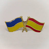 Значок 2 флага Украина Испания