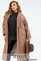 Стильне пальто демісезонне з поясом на підкладці з 46 по 68 розмір, фото 5