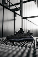 Кроссовки, кеды отличное качество Adidas Yeezy Boost 350 Black Cinder (Рефлективна полоска) Размер 42