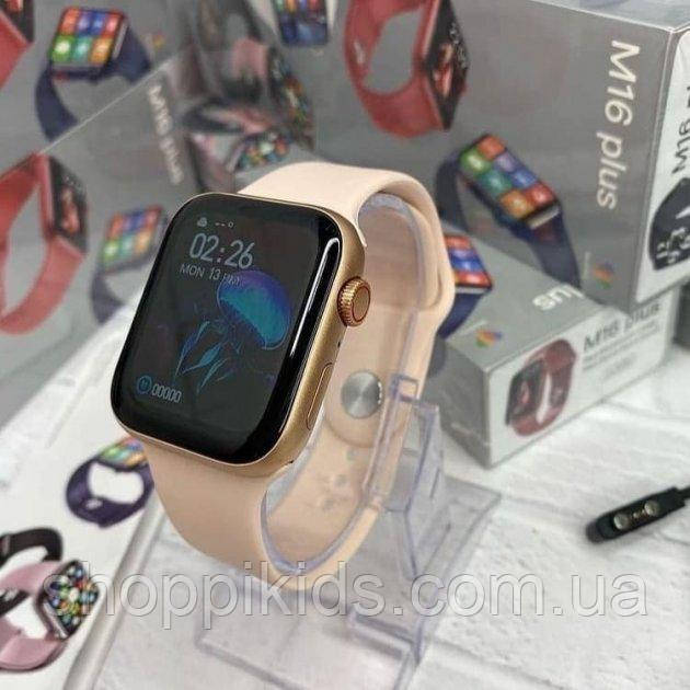 Smart Watch Series 6 M16 PLUS Gold, Рабочие все кнопки, уведомления.Смарт часы М16+.Смарт годинник М16 Plus - фото 2 - id-p1696043611