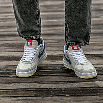 Nike Air Force x Undefended Gray Blue / Найк Аїр Форс Андефендент Сірі з Синім, фото 5