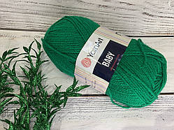 Пряжа для в'язання YarnArt baby. 50 г. 150 м. Колір — 338 зелений. Акрил