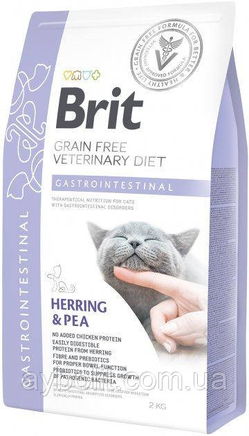 Сухий корм для кішок Brit VetDiets у разі гострого та хронічного гастроентериту з оселедцем лосось яйця та горох 2 кг