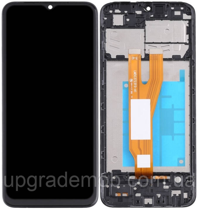 Дисплей модуль тачскрин Samsung A032 Galaxy A03 Core чорний з рамкою