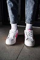 Кроссовки, кеды отличное качество Adidas Superstar White Pink Размер 36