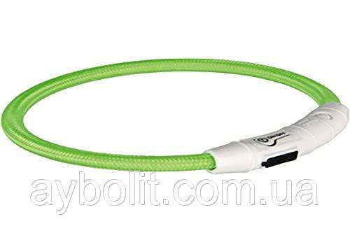Нашийник Trixie 12701 світний з USB M-L 45 см 7 мм Зелений
