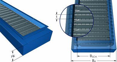 Hinged belt conveyors - Standard dimensions