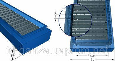 Hinged belt conveyors - Standard dimensions