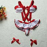 Ігровий костюм медсестри з міні спідницею з підтяжками та ліфчик, фото 5