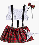 Ігровий костюм школярки спідниця, блузка та підтяжки, фото 4