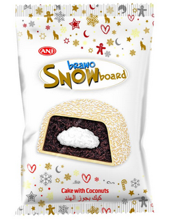Кекс шоколадный с шоколадным кремом в шоколадной глазури с лесным орехом ANI «BRAWO SNOWBOARD» 24 шт - фото 5 - id-p1696090463