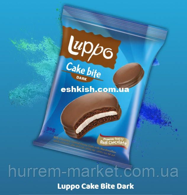 Печенье-сендвич ŞÖLEN LUPPO CAKE BITE с маршмеллоу черный шоколад 30 г - фото 1 - id-p1696090503