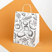 Пакет подарочный с рисунком 260*150*350 белая Бумажная Детская сумка разрисовка Крафт пакеты с принтом
