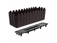 Горшок балконный со вставкой 49*16,5см. (темнокоричневый) "Заборчик"