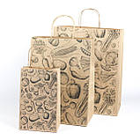 Пакет подарунковий 150*90*240 маленька паперова Дитяча сумка розмальовка Крафт пакет для солодощів, фото 2