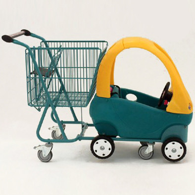 Б/У Купівельний візок для супермаркету з дитячою машинкою DAMIX KID-CAR 110 S немає керма та бічних дверцят