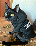 Одяг для домашніх тварин RESTEQ, толстовка Security для котів та собак, розмір L, колір чорний, фото 4