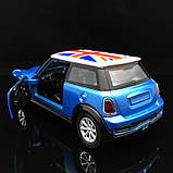 Металева інерційна машинка Mini Cooper S із британським прапором. Модель автомобіля Mini Cooper S 1:32, фото 4