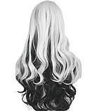 Довгі перуки RESTEQ - 71 см, чорно-біле хвилясте волосся, косплей, аніме., фото 3