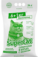 Super Cat Стандарт с ароматом Древесный впитывающий наполнитель 24 л - 7 кг