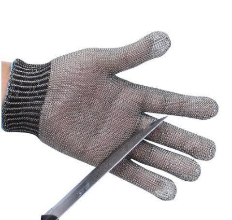 Кільчужна рукавичка RESTEQ М з нержавіючої сталі, рукавички від порізів, захисні порізостійкі